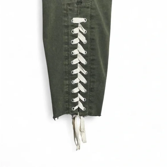Hudson Nico Lace-Up Cropped Olive Boho/Western/Streetwear Jeans Women’s size 25 - Picture 6 of 6